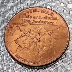 1oz .999 Fine Copper Round; Civil War 150th Anniversary. &quot;BATTLE OF ANTIETAM&quot;