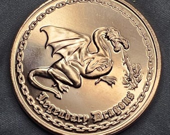CSM; Legendary Dragons; 1oz .999 Fine Copper Art Round