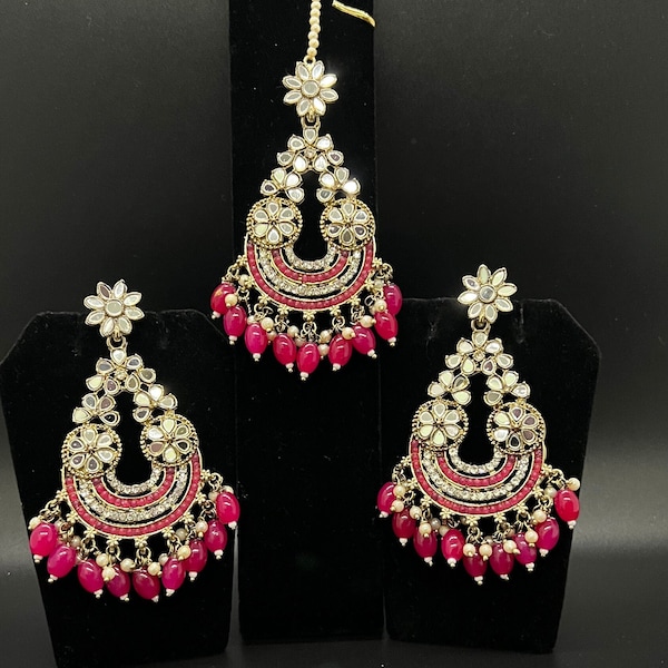 Mirror/Sheesha earring tikka set