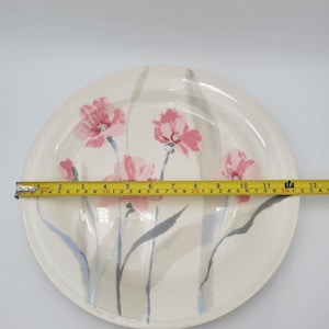 Vintage Mikasa Uptrend Something Pink Round Serving Platter 12.5&quot; Pink Floral Circa 1970s