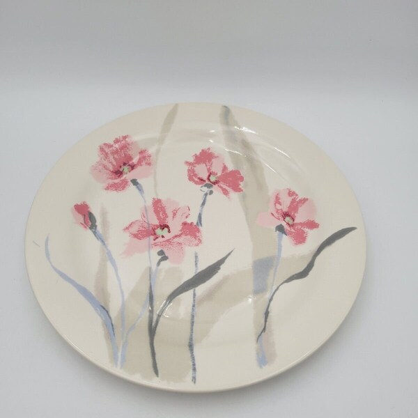 Vintage Mikasa Uptrend Something Pink Round Serving Platter 12.5" Pink Floral Circa 1970s