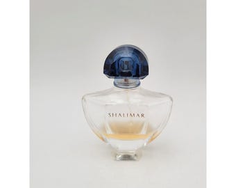 Vintage Shalimar Bottle Guerlain Paris 1 Oz mostly Empty spray bottle