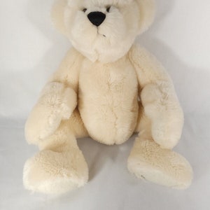 Cottage Collectibles Sue Coe Bear White Plush 18&quot; Vintage 1999 Curved Paws GANZ