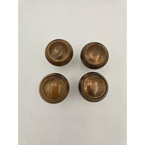 Antique Vtg Solid Brass Door Knobs Set of 4 Round Mushroom Architectural Salvage