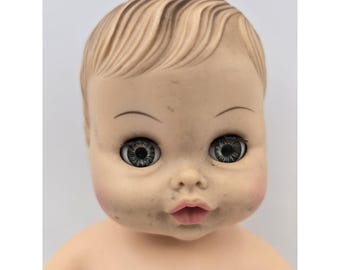 Vtg Horseman doll molded hair hard head kissy face Vinyl Body Drink Wet