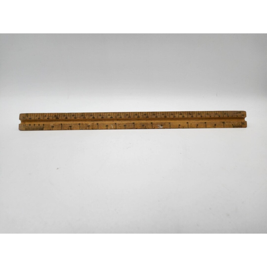 Vintage 3 Sided Triangle Wood Ruler Made in USA - Etsy