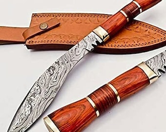 Kukri, Kukri Knife Damascus Steel, Hunting Knife, Bowie Knife, Viking Knife, Hand Forged Knife, Handmade Knife, Gift for Men