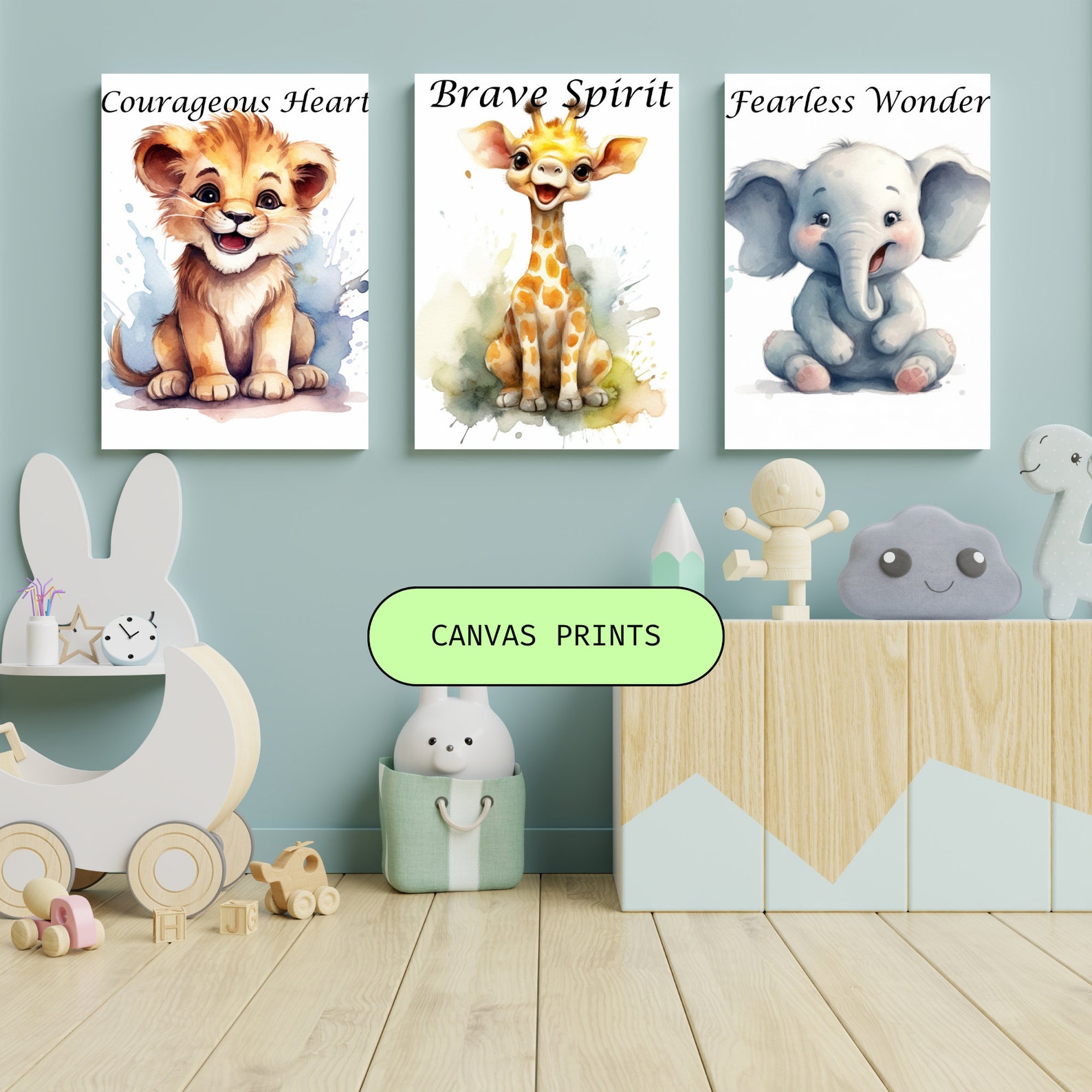Nursery Room Wall Art, Safari Nursery Print, Nursery Wall Decor, Nursery Room, Girl & Boy Room ...