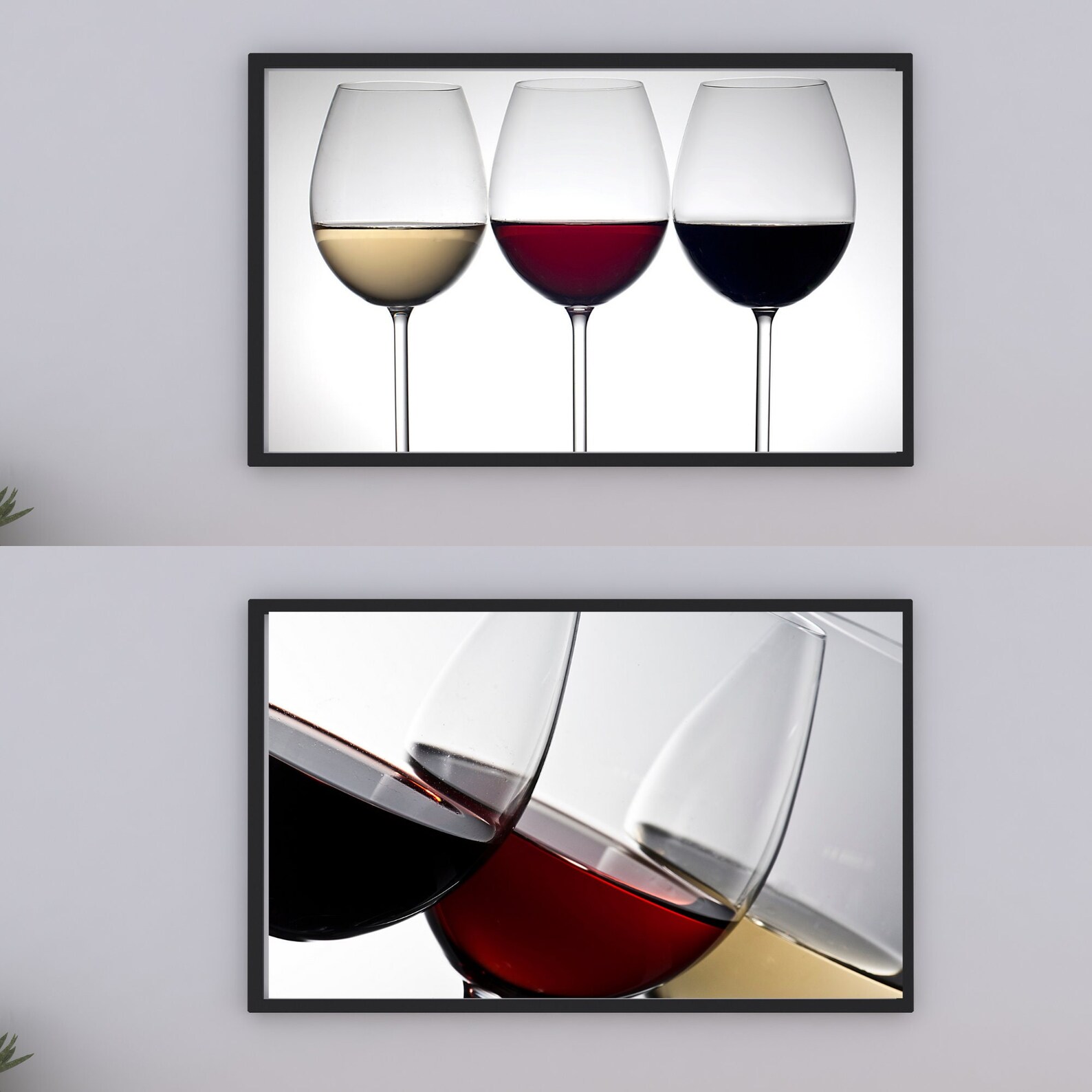 Wine Glass Poster 2 Piece Set Red Wine Decor Wine Lover Etsy