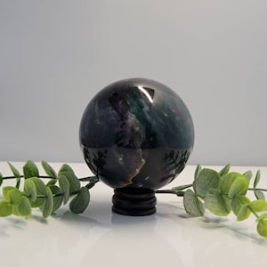 Teal Blue, Purple & Green Fluorite Sphere | 524g | 68mm | Green Fluorite | Purple Fluorite | Blue Fluorite | Chakra Cleansing | Clarity