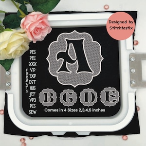 Embroidery Embossed Monogram design individual full alphabet in capital letters 4 sizes available Ideal for towel gifts