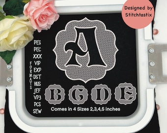 Embroidery Embossed Monogram design individual full alphabet in capital letters 4 sizes available Ideal for towel gifts