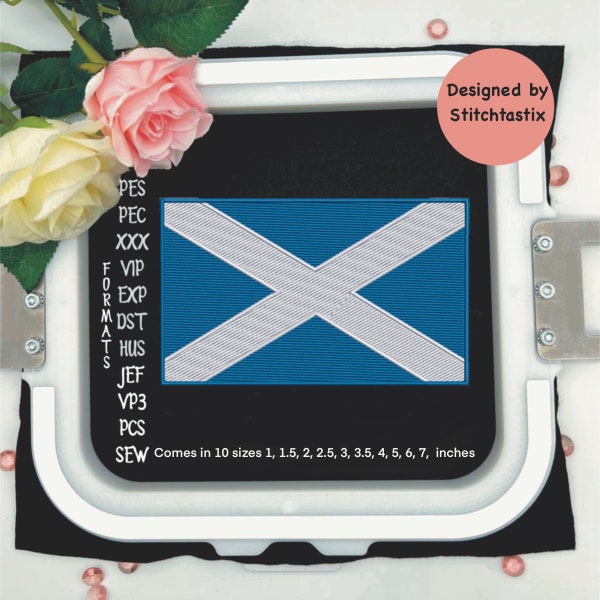 Scotland Scottish Flag Cross St Andrews, peace and sky flag embroidery machine design, 10 sizes available