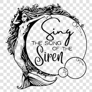 Meerjungfrau Sirene SVG, PNG Digital Download, Instant Download, Meerjungfrau Unterwasser, Bubble Sirene, Sing das Lied der Sirene, Cricut