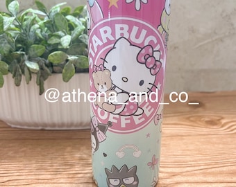 Kitty and Friends Vaso de 20 oz / vaso de gatito / vaso rosa / vaso de 20 oz / vaso de acero inoxidable / vaso kawaii