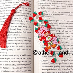 Strawberry Girl Acrylic Bookmark| strawberry bookmark| acrylic bookmark | kitty| kawaii bookmark| Starwberry girl