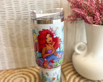 Vaso de sirena / vaso de sirena de 40 oz / vaso de 40 oz / taza de viaje / taza Kawaii /Parque Mágico