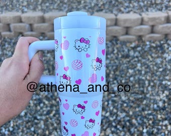 Kitty conchas 14 oz tumbler| 14 oz tumbler| Kids tumbler with handle| Kawaii Mug| Kawaii Kitty| kid water bottle| kid quencher