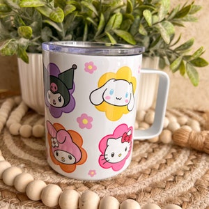 Kitty Tumbler | kitty and friends| kawaii kitty| Cute kitty|Pink kitty| stainless steel mug| 12 oz mug| travel mug