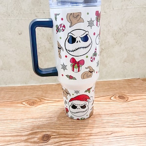 NBC 40 oz tumbler | 40 oz tumbler| travel mug| Christmas nightmare | nightmare | NBC | Nightmare| skellington
