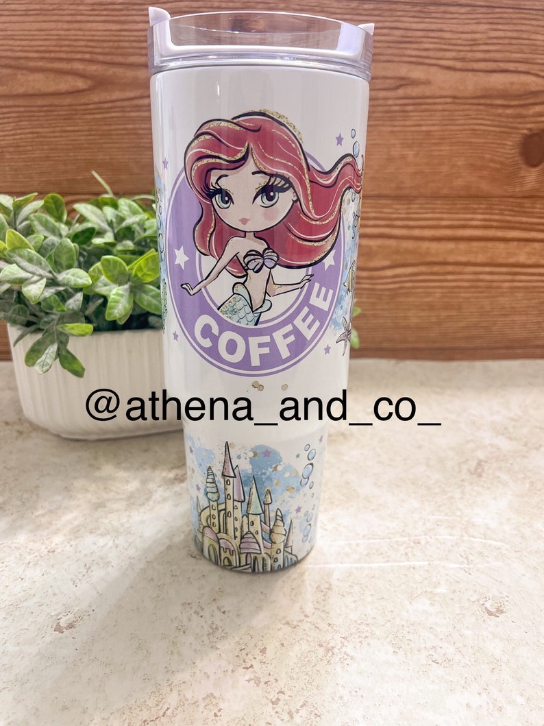 Ariel 40 Oz Tumbler Mermaid 40 Oz Tumbler Travel Mug Stanley Dupe 40 Oz
