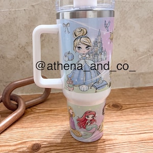 Magic Princess Friends 40 oz tumbler | 40 oz tumbler| travel mug | 40 oz tumbler with handle| Princess tumbler