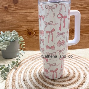 Coquette 40 oz| coquette bows  40 oz tumbler | 40 oz tumbler| travel mug| coquette | coquette bows| coquette girl
