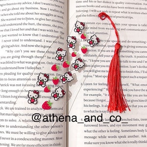 Kitty Acrylic Bookmark| strawberry bookmark| acrylic bookmark | kitty| kawaii bookmark