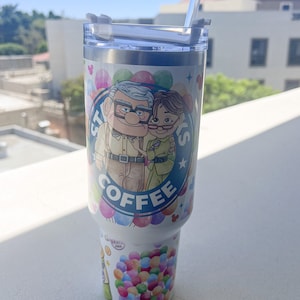 Balloon house| UP 40 oz tumbler | 40 oz tumbler| travel mug| Kawaii mug | Carl & Ellie| Magic park