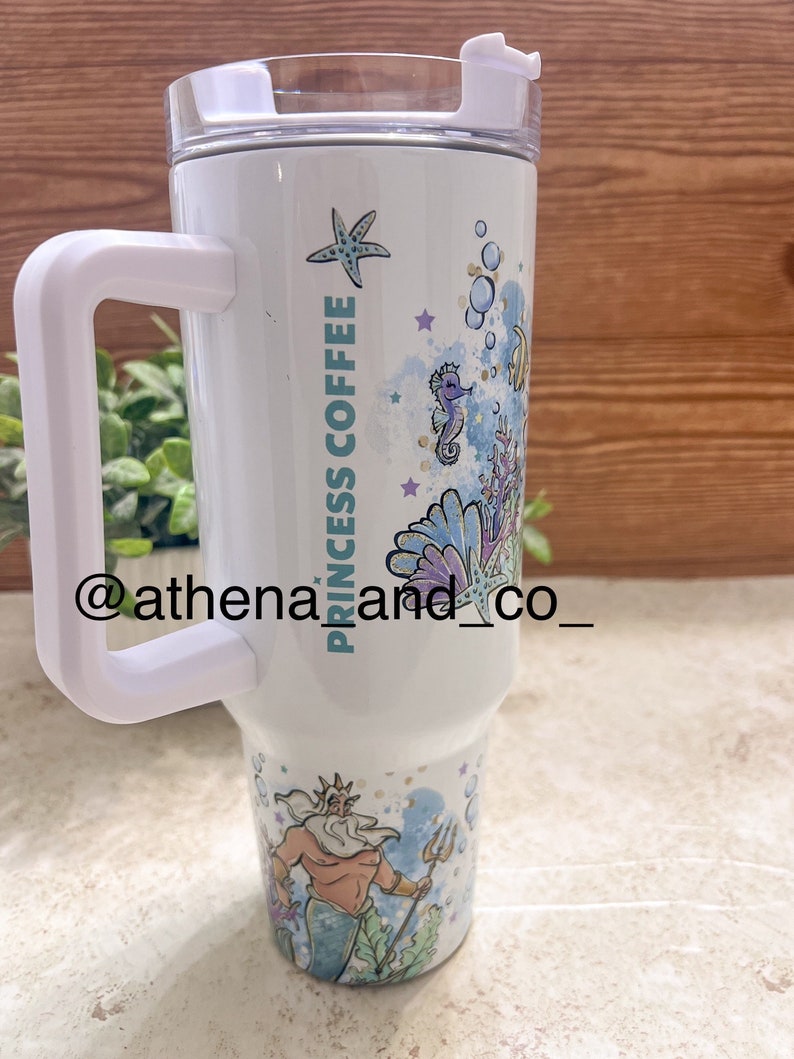 Ariel 40 Oz Tumbler Mermaid 40 Oz Tumbler Travel Mug Stanley Dupe 40 Oz