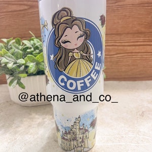 Beasty Princess| Yellow dress princess| 40 oz tumbler| 40 oz tumbler| travel mug|Magic park Princess