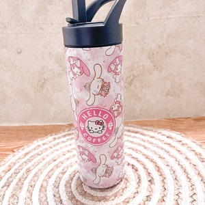 Kitty botella de agua de 20 oz / botella de agua de 20 oz / vaso Kawaii / gatito kawaii / kawaii / botella de agua / gatito rosa