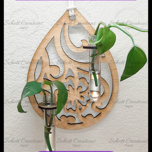 Teardrop Flowers propagation station svg, Propagation Wall Hang svg 1/4" and 1/8" files included.