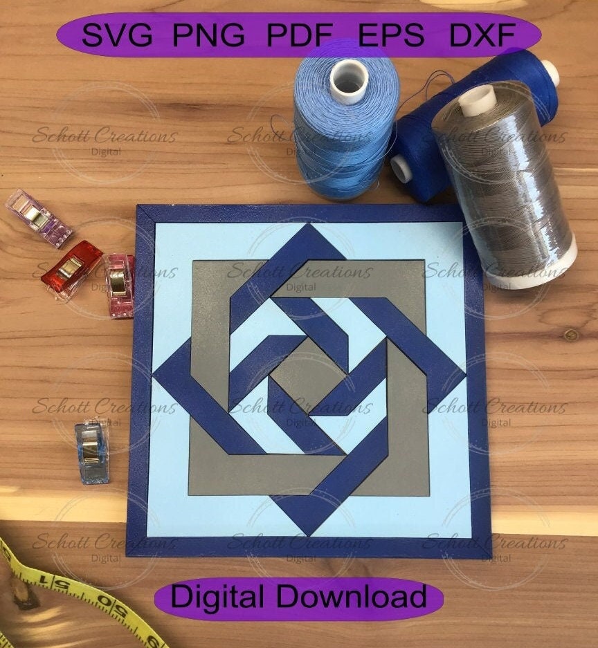 Barn Quilt Svg Slip Knot Quilt Block Puzzle Kit Etsy