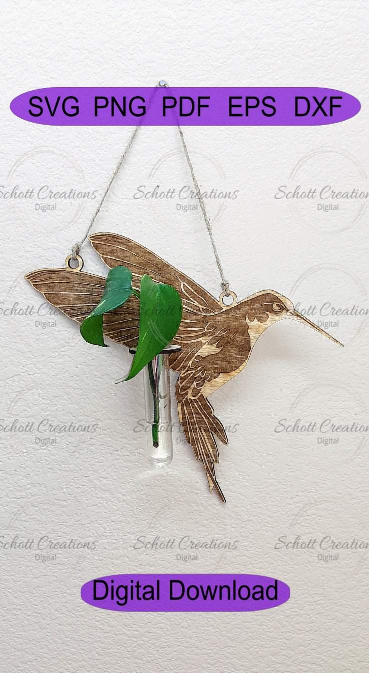 Hummingbird Propagation Station Svg, Indoor Planter Wall Hang File ...