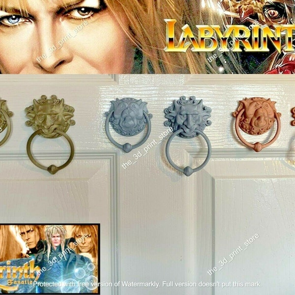 2 x Labrinth Style Door Knockers David Bowie 80s Movie Film Memorabilia Bronze Silver Copper Black