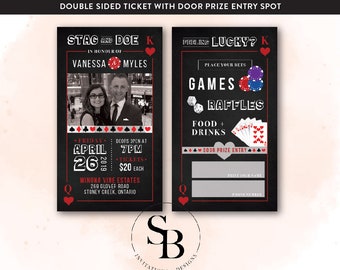 Casino Inspired Tickets  |  Stag & Doe  |  Weddings  |  Poker  |  Jack and Jill  |  Wedding Fundraiser  | Black and Red