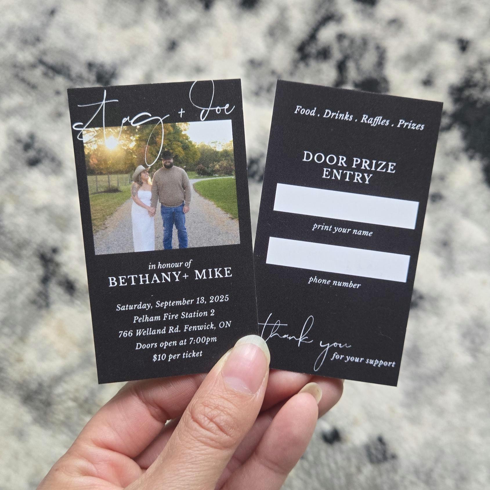 Wedding Raffle Paper Modern Wedding Raffle Tickets | Photo, Door Prize Entry - Etsy