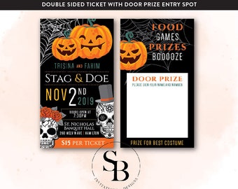 Halloween Pumpkin Tickets  |  Stag & Doe  |  Weddings  |  Orange and Black  | Wedding Fundraiser |  Jack and Jill  | Skull