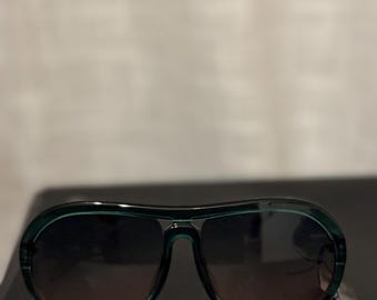 Hunter Green Round Frame  Sunglasses