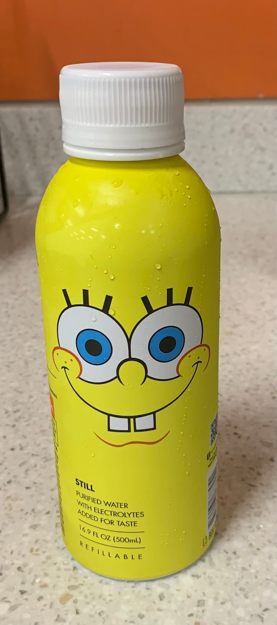 Set of 3 NEW SpongeBob Path Water Special Edition Refillable Bottles RARE!
