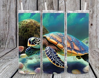 Sea Turtle Tumbler - Sea turtle gifts - Ocean turtle tumbler - Beach lovers gift - Turtle Lover gift - Ocean life Gift - Gift for women