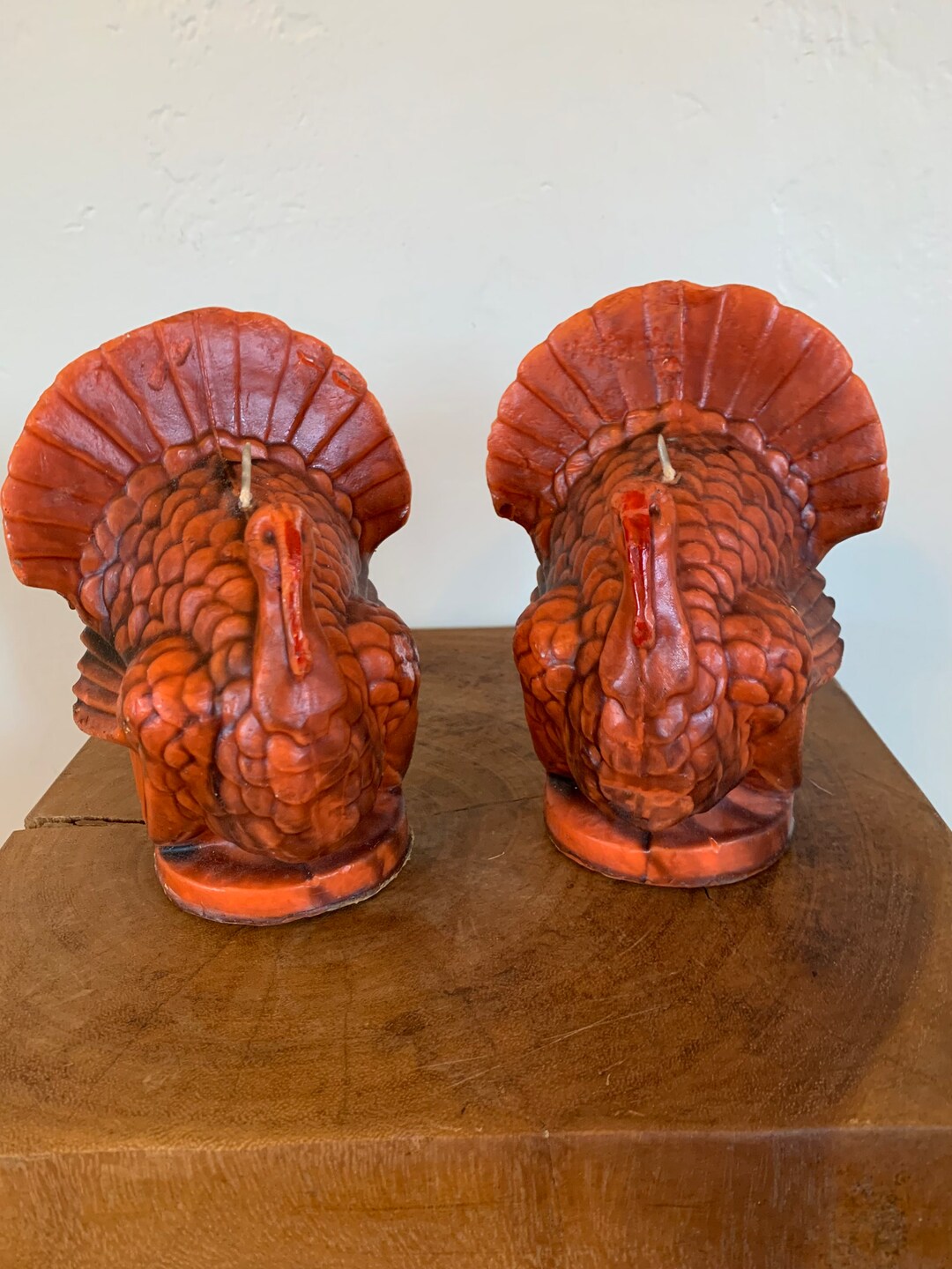Pair of Large Vintage Turkey Candles by Suni Candle Division Etsy