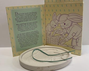 Serie de libros de moldes para galletas de cerámica Longaberger: El abuelo Bunny y Herbie (vintage, EE. UU.)