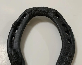 Herradura de acero negro, hierro fundido, metal, vintage, Lancaster, PA, recuerdo coleccionable