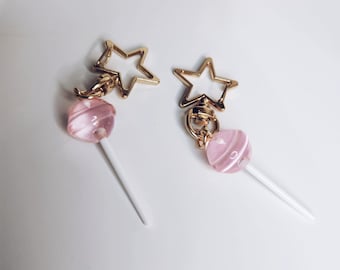 Pink Lollipop Keychain