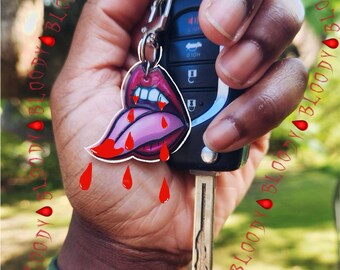 Goth Vampire Keychain | Halloween Spooky Season Keychain