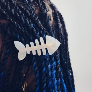 Fishbone Hair Clip | Ocean Theme Accessories | Iridescent Fish | Hair Accessories | Fishbones Alligator Hair Clip | Unique Hair Clip
