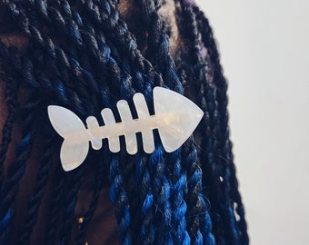 Fishbone Hair Clip | Ocean Theme Accessories | Iridescent Fish | Hair Accessories | Fishbones Alligator Hair Clip | Unique Hair Clip