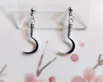 Scythe Earrings | Weapon Themed Earrings